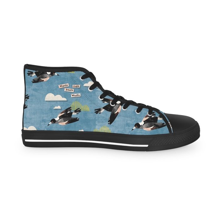 Magpie Talk blue high top mens sneakers