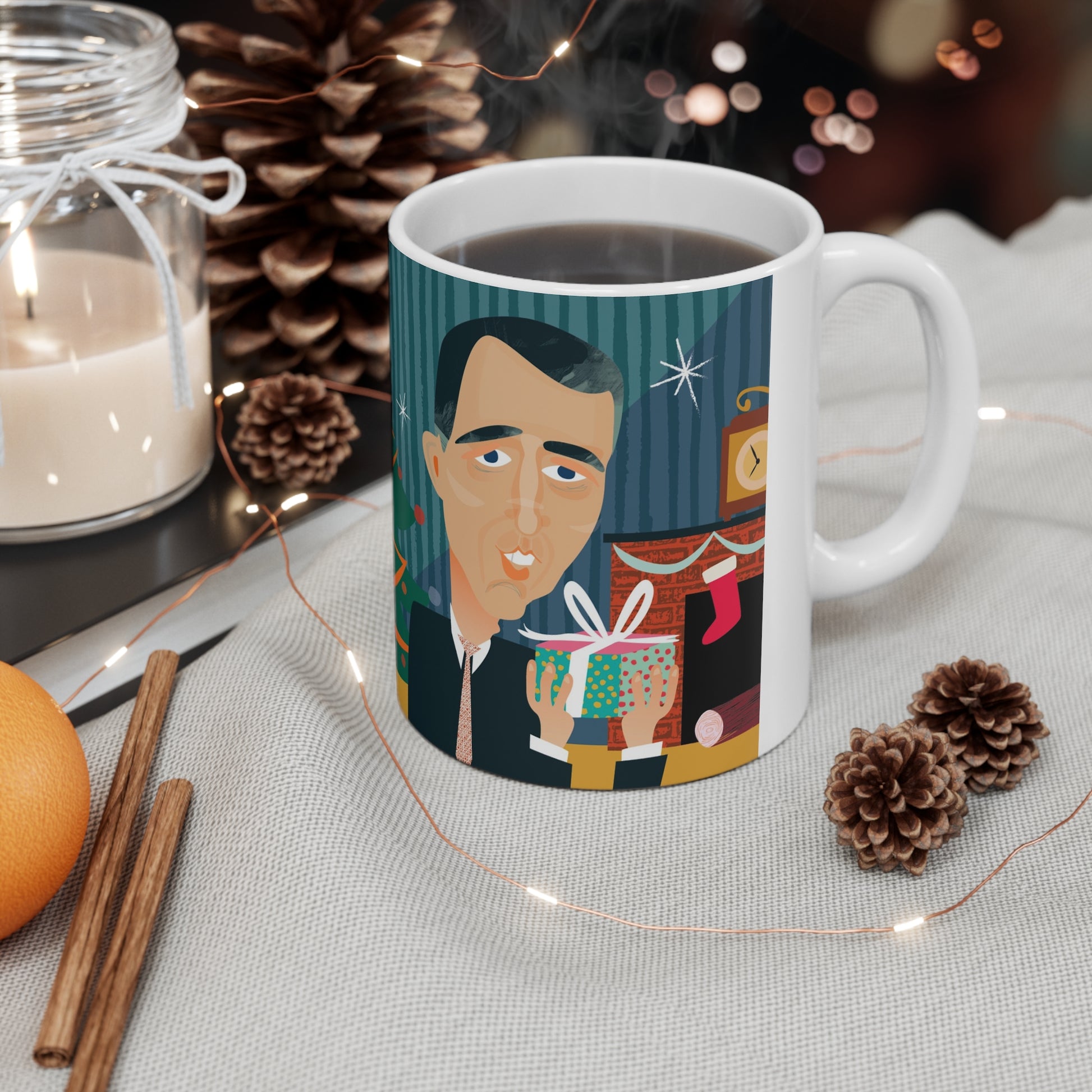 Season's Keating Christmas mug