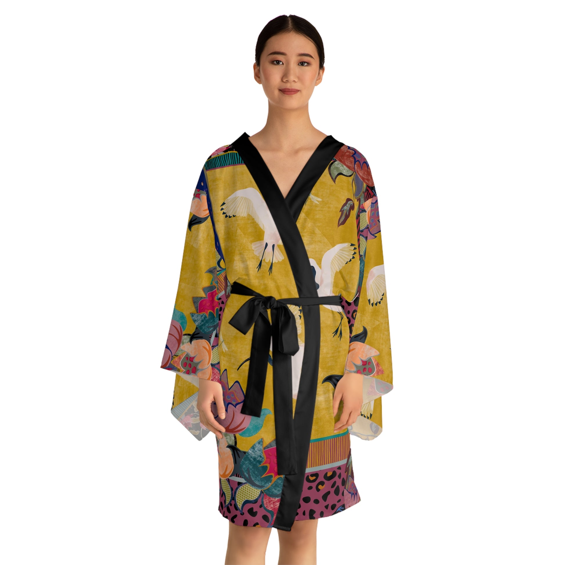 Opulent Ibis kimono robe