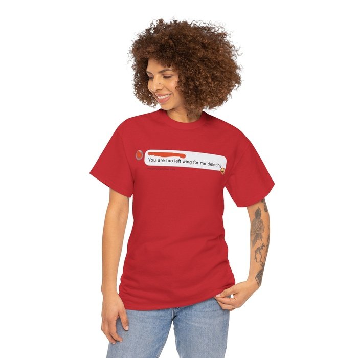 Too left wing for me classic cotton t shirt