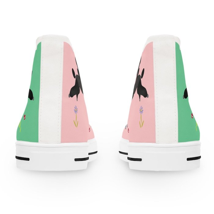 Poodles in the park high top womens canvas sneakers