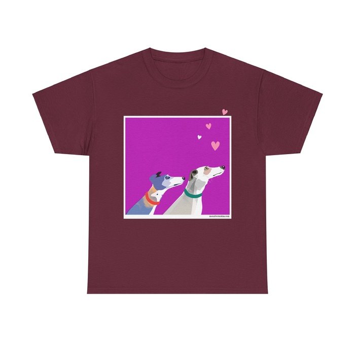 Greyhound Love purple classic cotton t shirt