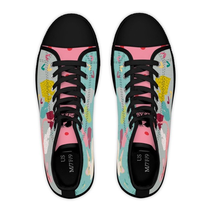 Cornish Rex cats high top womens canvas sneakers