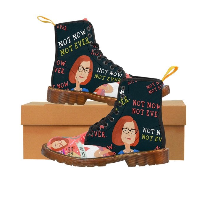Not Now Not Ever Julia Gillard womens canvas boots sz 10 42