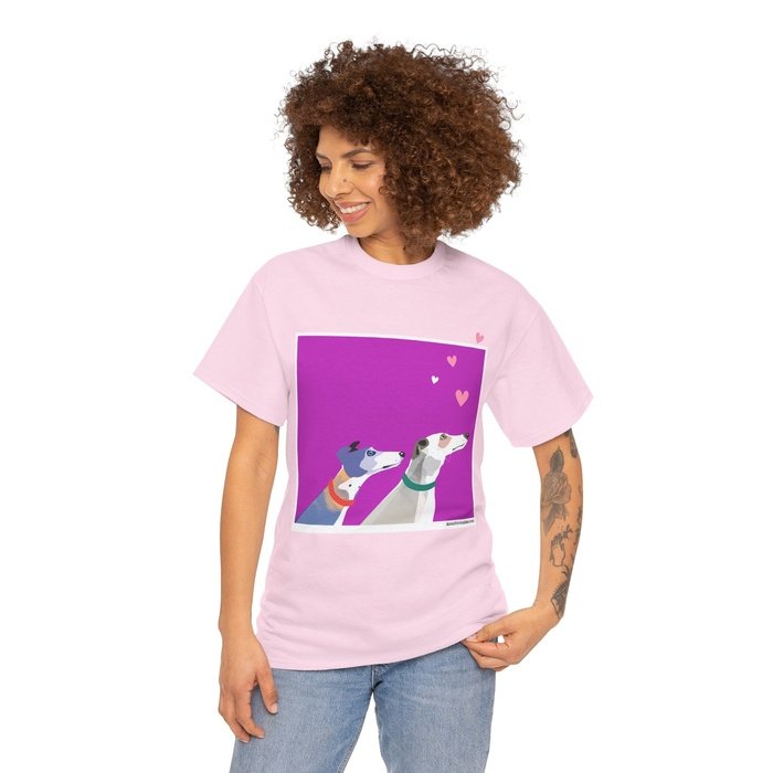 Greyhound Love purple classic cotton t shirt