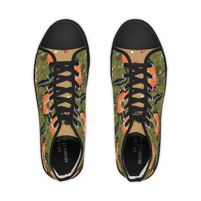 Vintage Chintz olive high top mens sneakers