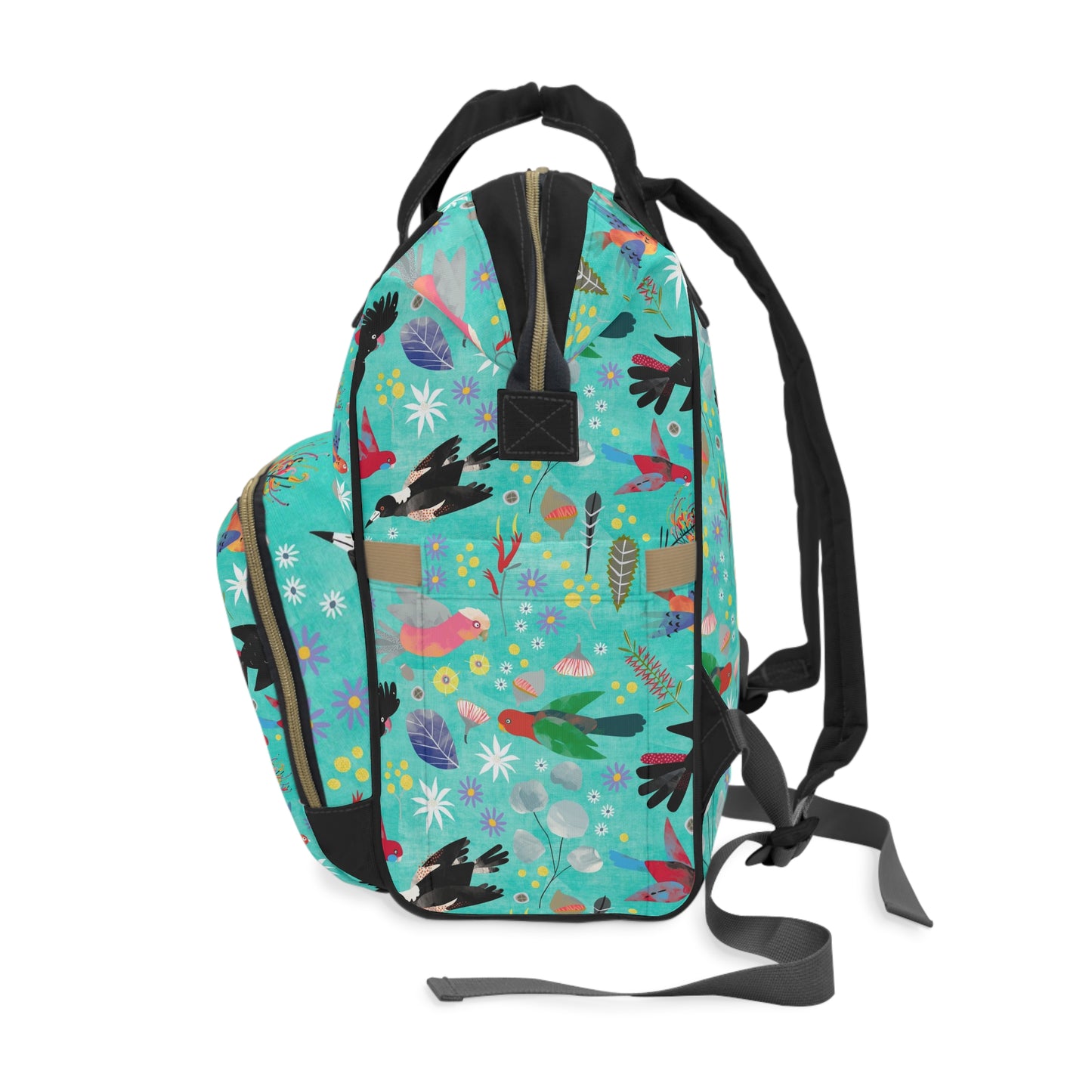 Australian birds aqua backpack