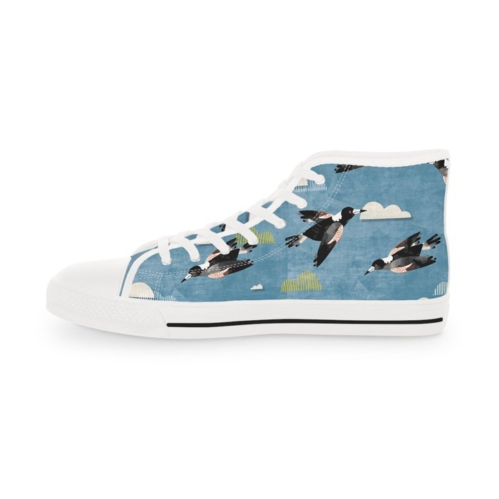 Magpie Talk blue high top mens sneakers