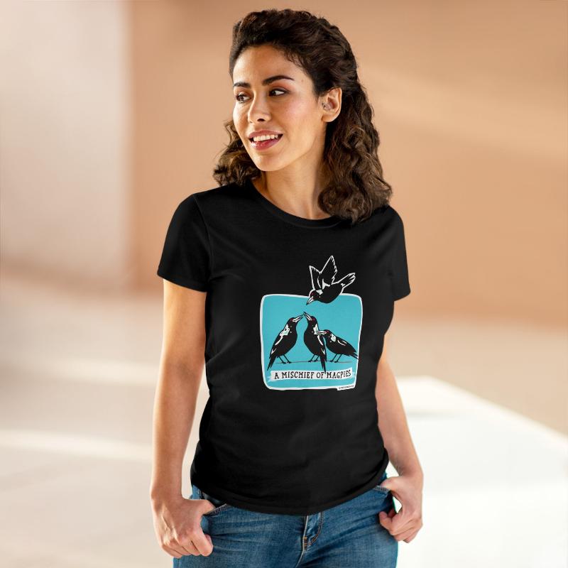 A Mischief of Magpies women's semi-fit t shirt