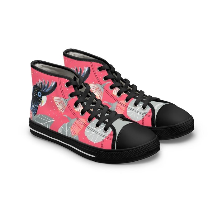 Black Cockatoo high top womens canvas sneakers