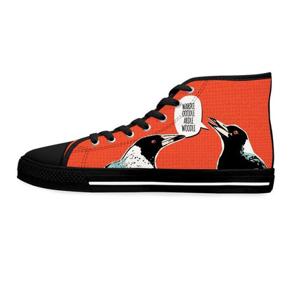 Magpie talk red high top womens canvas sneakers