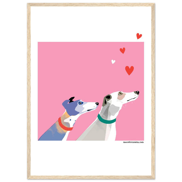 Greyhound Love Framed Poster