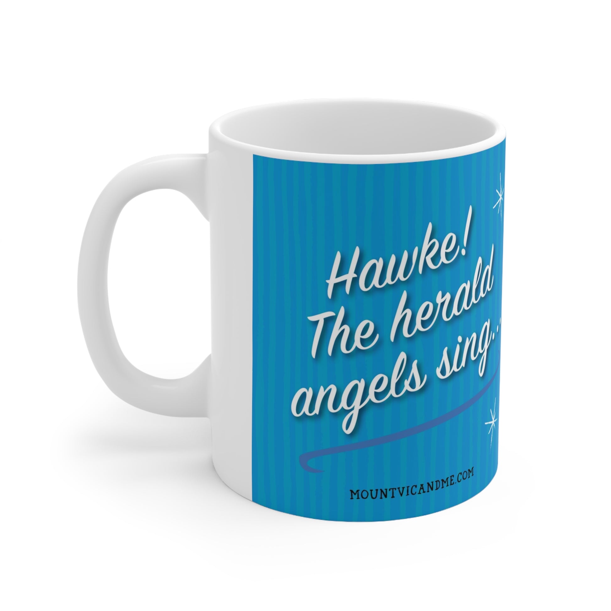 Hawke! The herald angels sing Christmas mug