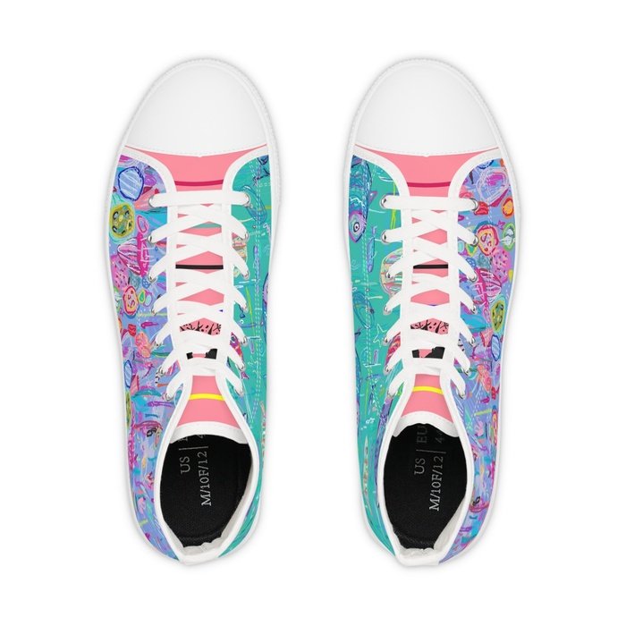 Tropical Fish high top mens sneakers