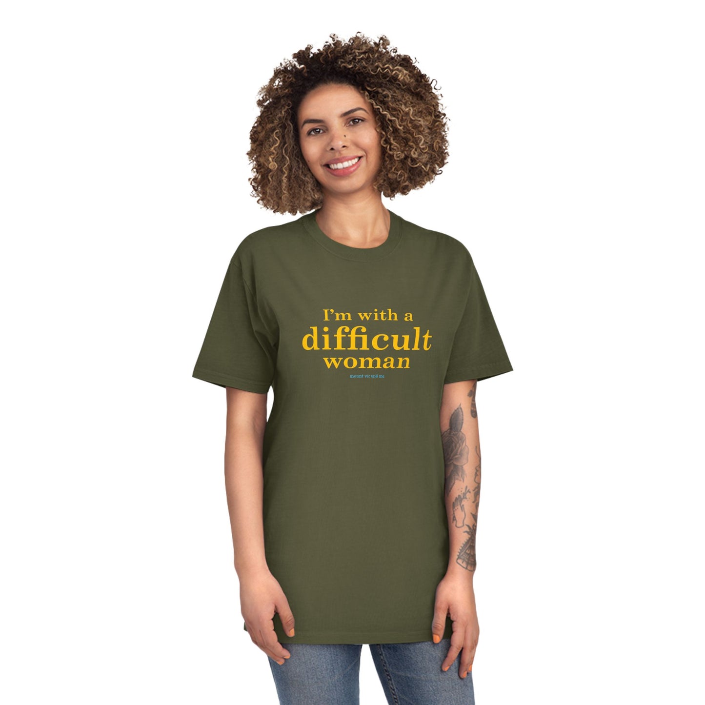 I'm with a difficult woman faded t shirt