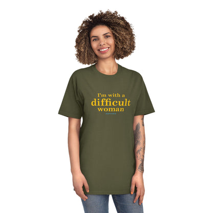 I'm with a difficult woman faded t shirt