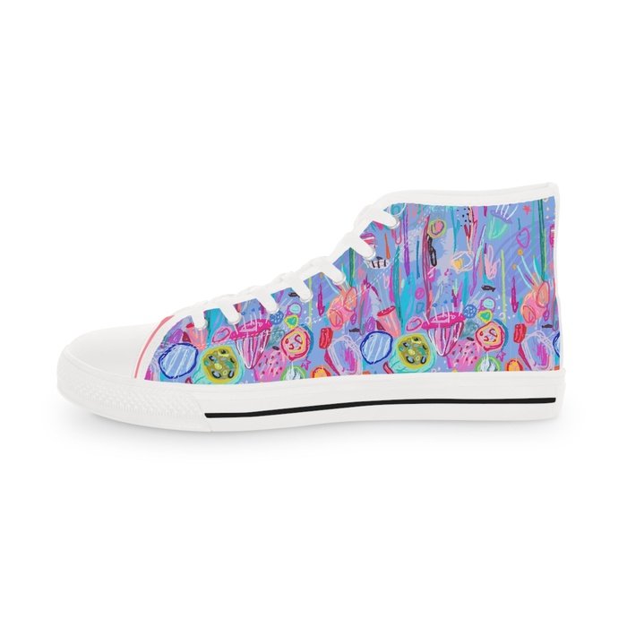 Tropical Fish high top mens sneakers