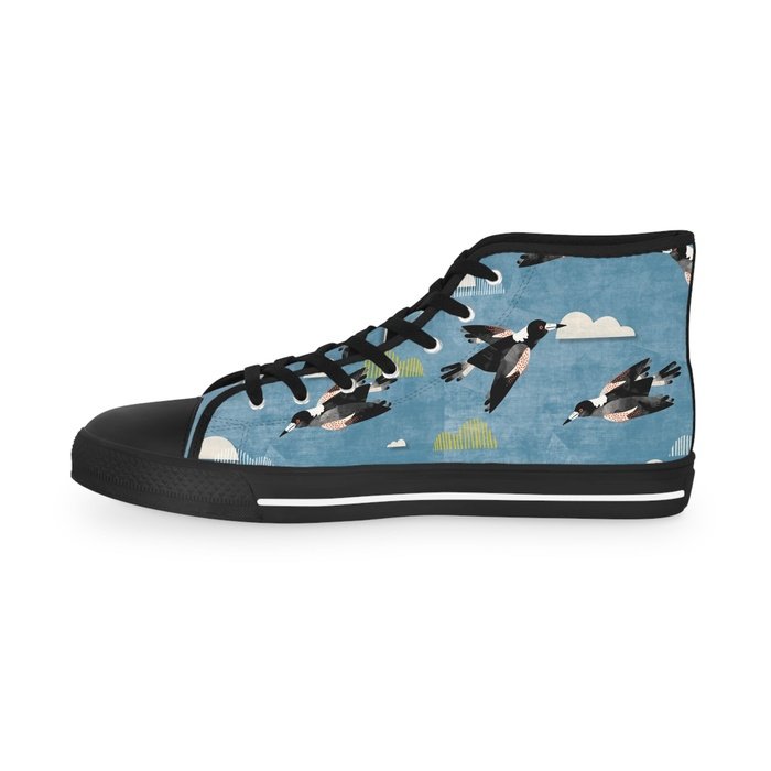 Magpie Talk blue high top mens sneakers