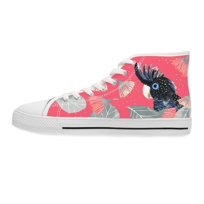 Black Cockatoo high top womens canvas sneakers