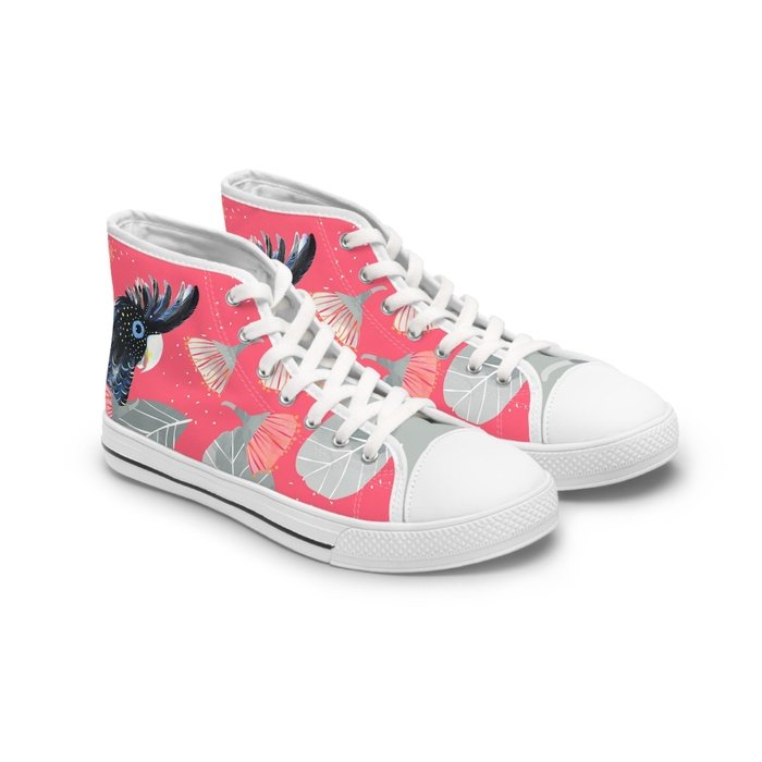 Black Cockatoo high top womens canvas sneakers