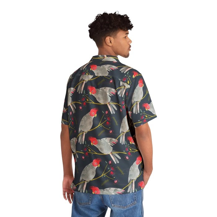 Gang Gang Cockatoo navy Men's Hawaiian Shirt