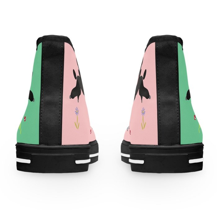 Poodles in the park high top womens canvas sneakers