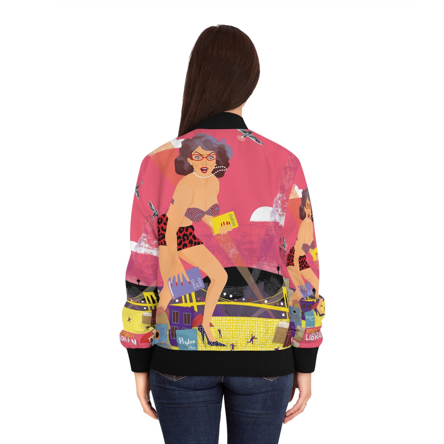 Attack of the 50 ft Librarian Women's Bomber Jacket