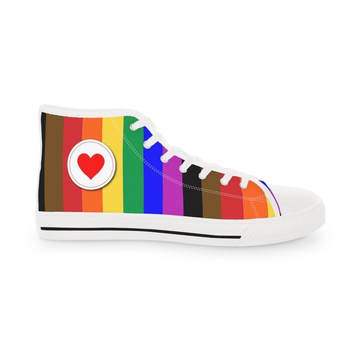 Rainbow Pride high top mens sneakers