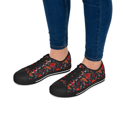 Australian flora blue womens low top sneakers
