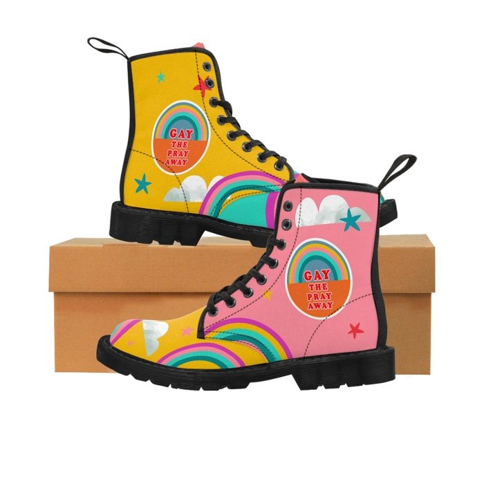Gay the pray away womens canvas boots