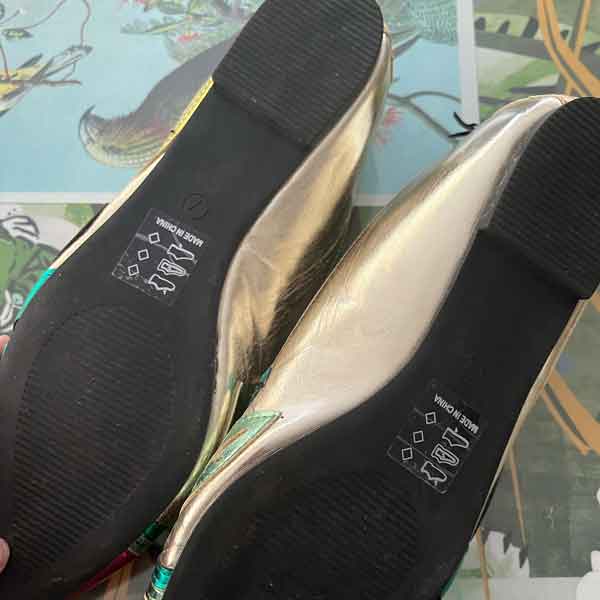 sz 7 metallic fruit flats 8063