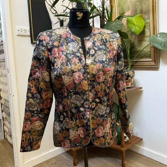 sz 14 Georges 1980s floral tizzy jacket