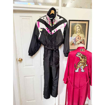 1980's retro black ski suit