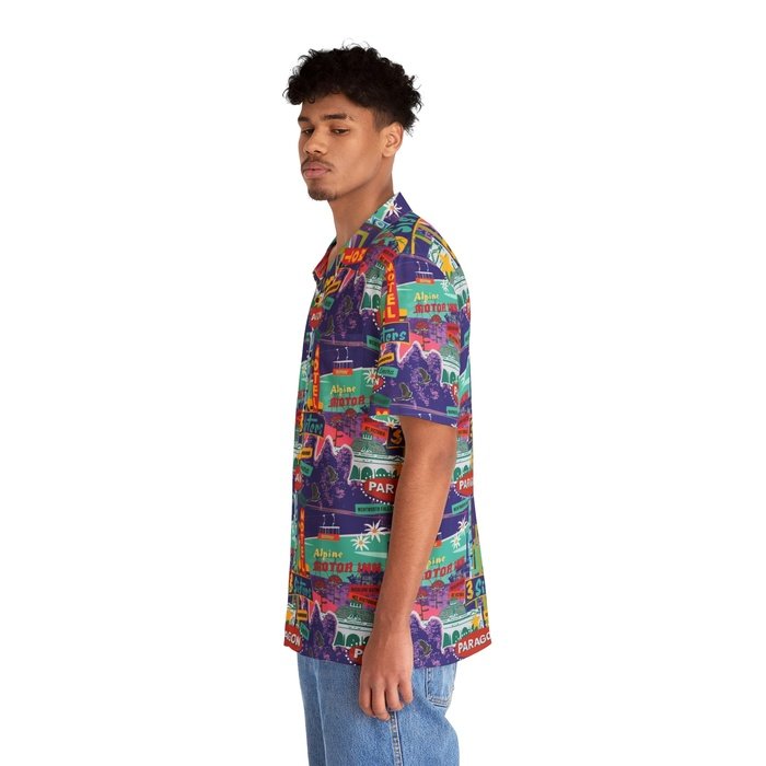 Retro Blue Mountains Hawaiian Shirt