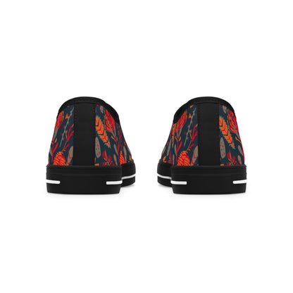 Australian flora blue womens low top sneakers