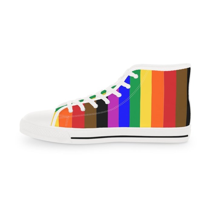 Rainbow Pride high top mens sneakers