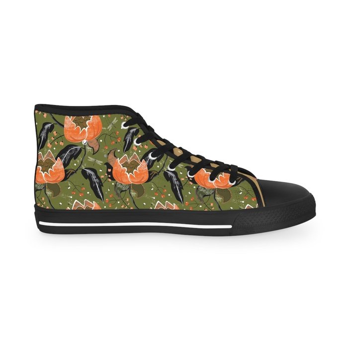 Vintage Chintz olive high top mens sneakers