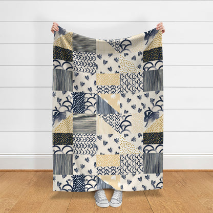 Fabric : Shibori Style Rabbit cheater quilt