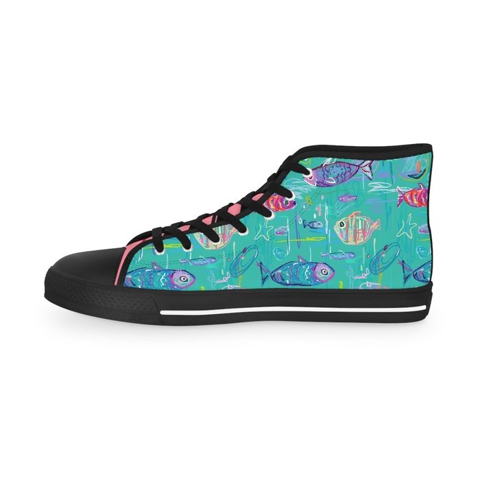 Tropical Fish high top mens sneakers