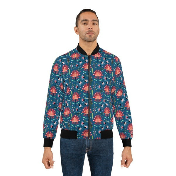 Abstract Waratah Men's Bomber Jacket