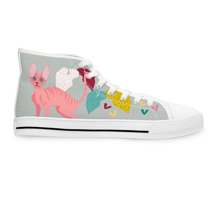 Cornish Rex cats high top womens canvas sneakers