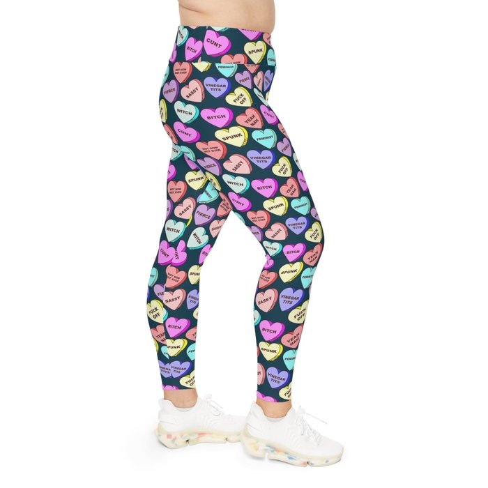 Dirty Candy Curvy Feminist Floral Leggings 2xl-6xl