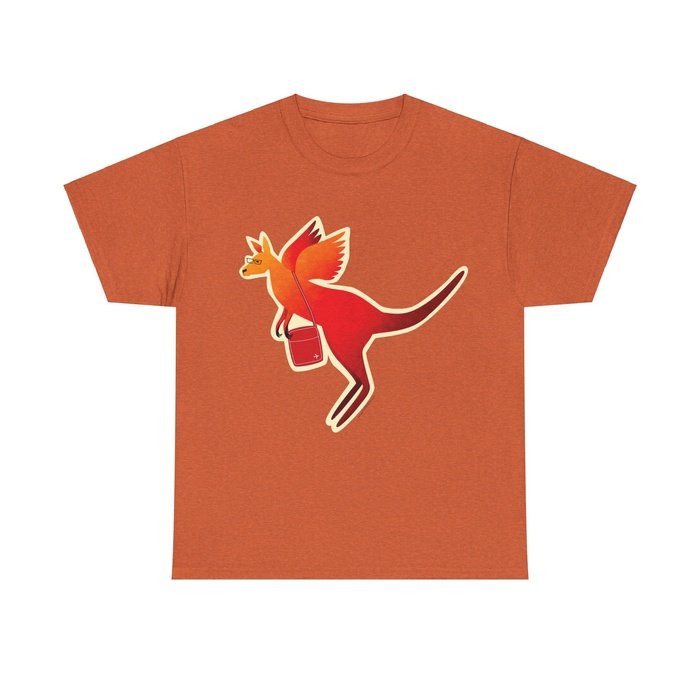 Retro Flying Kangaroo cotton t shirt