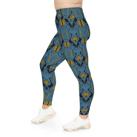 Art Deco Greyhound Leggings 2xl-6xl