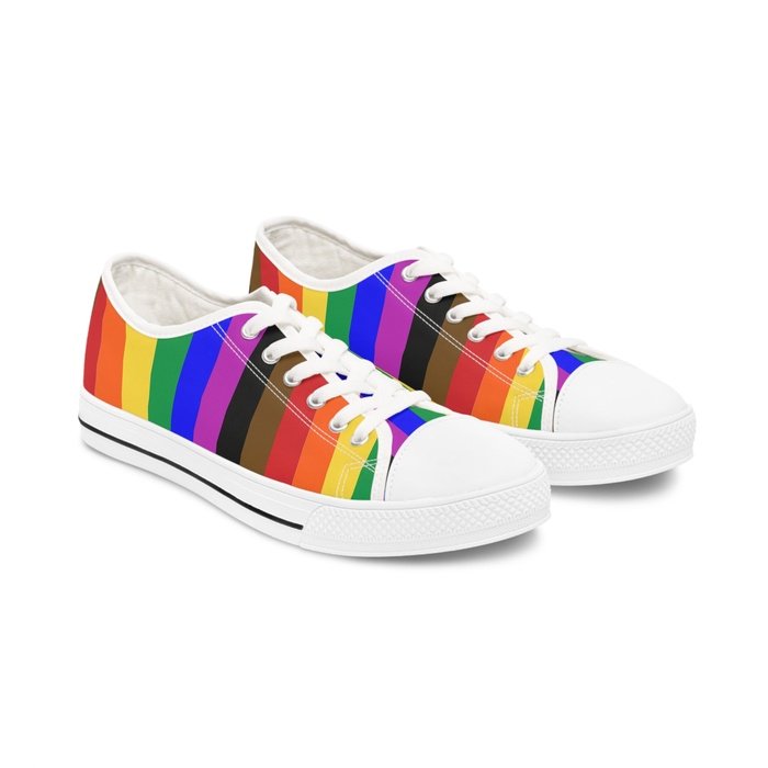 Rainbow Pride womens low top sneakers