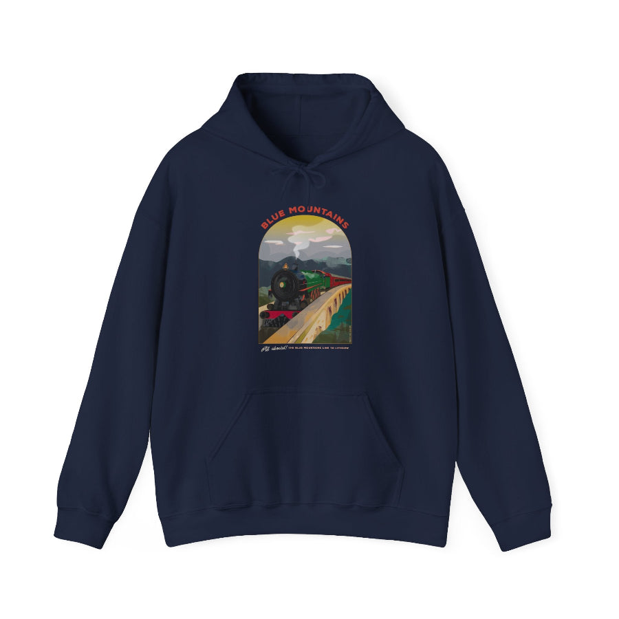 All Aboard for the Blue Mountains hoodie