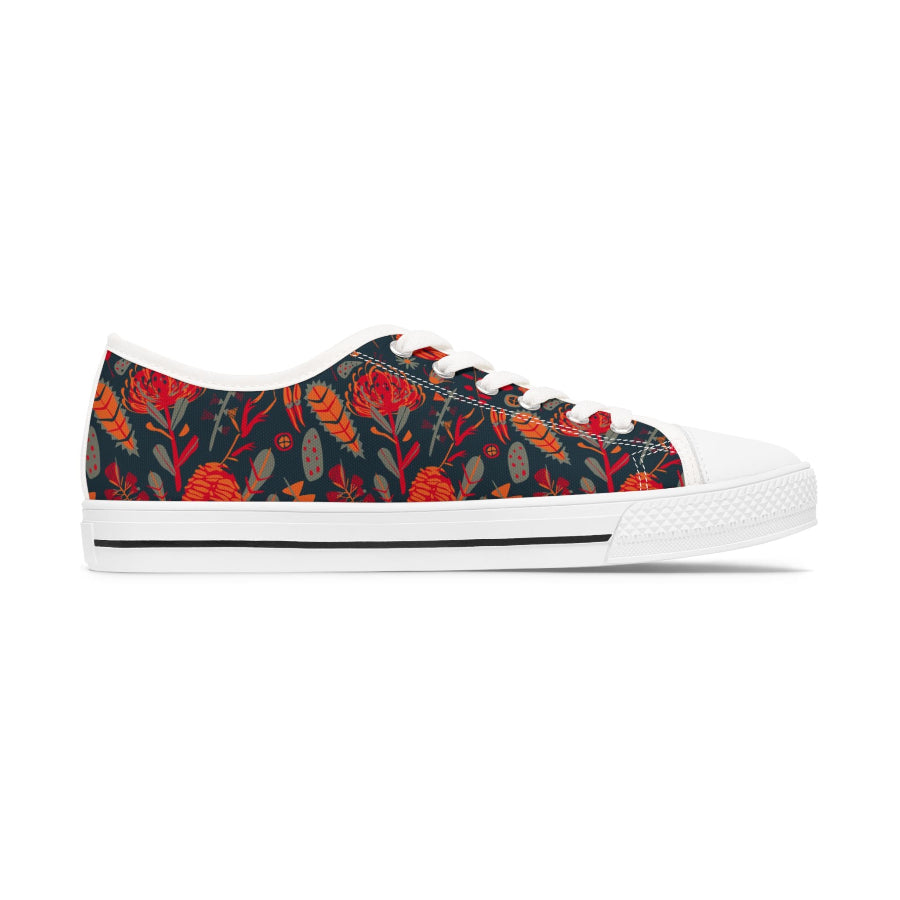 Australian flora blue womens low top sneakers