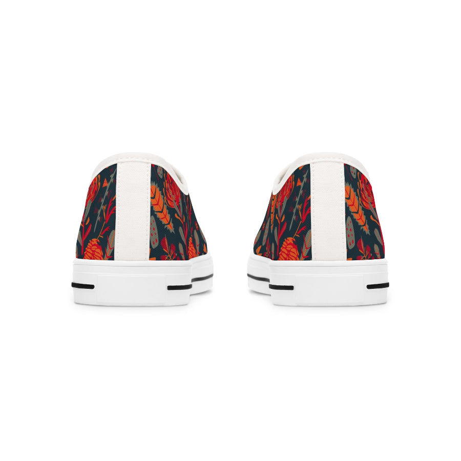 Australian flora blue womens low top sneakers