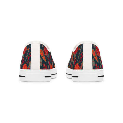 Australian flora blue womens low top sneakers