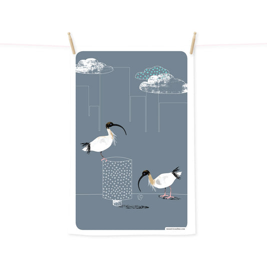 PRE ORDER Bin Chicken Ibis tea towel